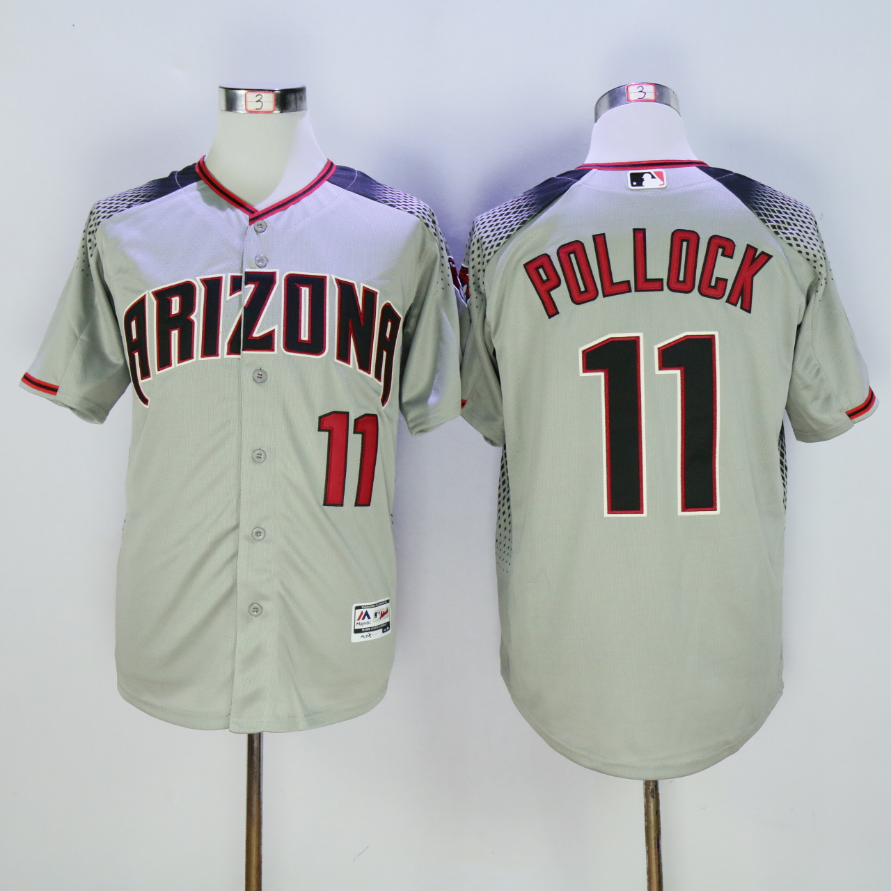 Men Arizona Diamondback #11 Pollock Grey MLB Jerseys1->arizona diamondback->MLB Jersey